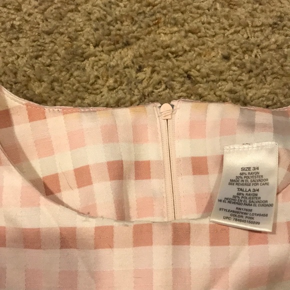 Thrifted White and Pink Checkered Dress Size 3/4 - Picture 4 of 8